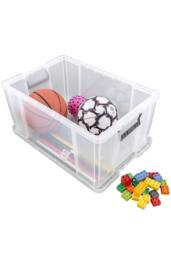 Whitefurze Set of 4 Allstore Storage Box with Lid & Silver Clamps in Clear - thumbnail 2