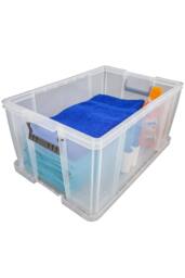 Whitefurze Set of 4 Allstore Storage Box with Lid & Silver Clamps in Clear - thumbnail 4
