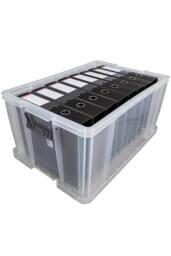 Whitefurze Set of 4 Allstore Storage Box with Lid & Silver Clamps in Clear - thumbnail 5