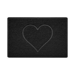 Nicoman Embossed PVC Spaghetti Pressed Heart Doormat in Black - Size: 45 cm x 75 cm - thumbnail 2