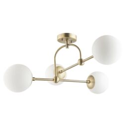 Netlighting 'COSENZA' Stylish Dimmable Indoor 4 Light Semi Flush Ceiling Pendant in Yellow - thumbnail 3