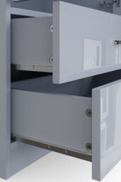 FWStyle Men's High Gloss 2 Door 2 Drawer Combination Double Wardrobe in Grey - thumbnail 4