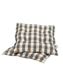 Dibor Set of 2 Grey Gingham Summer Outdoor Garden Chair Seat Pad Cushions W40 x L40cm - Size: 40 cm x 40 cm - thumbnail 2