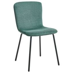 Wyld and Coco 4-Piece Green Upholstered Dining Chairs Black Powder-Coated Metal Legs - thumbnail 3