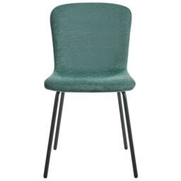 Wyld and Coco 4-Piece Green Upholstered Dining Chairs Black Powder-Coated Metal Legs - thumbnail 5