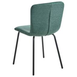 Wyld and Coco 4-Piece Green Upholstered Dining Chairs Black Powder-Coated Metal Legs - thumbnail 7