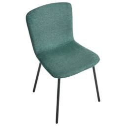 Wyld and Coco 4-Piece Green Upholstered Dining Chairs Black Powder-Coated Metal Legs - thumbnail 6