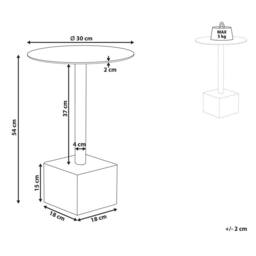 Wyld and Coco Gold Round Aluminium Side Table with Black Marble Base 30cm - thumbnail 4