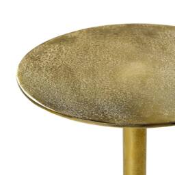 Wyld and Coco Gold Round Aluminium Side Table with Black Marble Base 30cm - thumbnail 5
