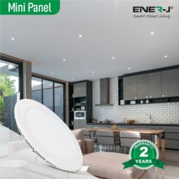 ENER-J 3W Recessed Round LED Mini Panel 85mm diameter (Hole Size 70mm), CE Driver, 90 Lm/Watt, RA 80, 4000K in White - thumbnail 2