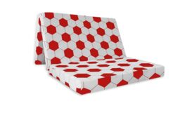 Rest Relax Badenia Double Folding Z Bed Futon Mattress with Protective Travel Cover in White - Size: Small Double - thumbnail 1