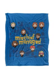 Harry Potter Mischief Managed Chibis Officially Licensed Silky Touch Super Soft Throw Blanket 152x127 cm in White - thumbnail 1
