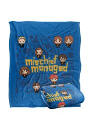 Harry Potter Mischief Managed Chibis Officially Licensed Silky Touch Super Soft Throw Blanket 152x127 cm in White - thumbnail 2