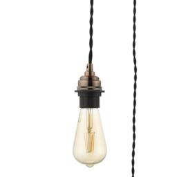 First Choice Lighting Set of 2 Antique Copper Vintage Braided Cable 3 Light Pendant Sets - thumbnail 6