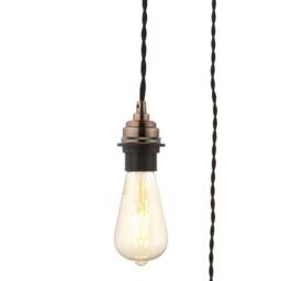 First Choice Lighting Set of 2 Antique Copper Vintage Braided Cable 3 Light Pendant Sets - thumbnail 7