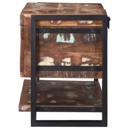 Berkfield Home Storage Box Multicolour 80x35x45 cm Solid Wood Reclaimed in Brown - Size: 80 x 35 x 45 cm - thumbnail 6