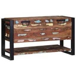 Berkfield Home Storage Box Multicolour 80x35x45 cm Solid Wood Reclaimed in Brown - Size: 80 x 35 x 45 cm - thumbnail 2