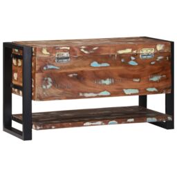 Berkfield Home Storage Box Multicolour 80x35x45 cm Solid Wood Reclaimed in Brown - Size: 80 x 35 x 45 cm - thumbnail 7