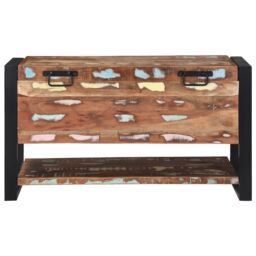 Berkfield Home Storage Box Multicolour 80x35x45 cm Solid Wood Reclaimed in Brown - Size: 80 x 35 x 45 cm - thumbnail 5