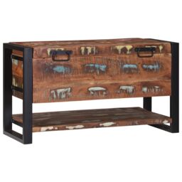 Berkfield Home Storage Box Multicolour 80x35x45 cm Solid Wood Reclaimed in Brown - Size: 80 x 35 x 45 cm - thumbnail 4