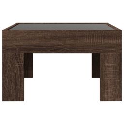Berkfield Home Coffee Table with Infinity LED Brown Oak 50x50x30 cm - Size: 50 x 50 x 30 cm - thumbnail 6