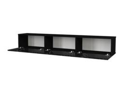 Vente-unique Wall - Mounted TV Unit With 3 Doors - Black Marble Effect - VIKILA - thumbnail 7