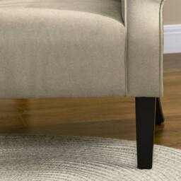 Wyld Haus Vikene Coni Beige Fabric Accent Armchair Rolled Arms & Wooden Legs - thumbnail 6