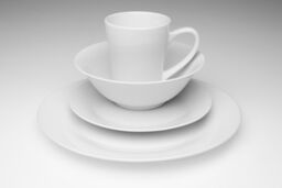 Orsina 16pc White Porcelain Coupe Dinner Set, Subtle Glazed Finish Crockery Set, Dinnerware Set For Formal Dining - thumbnail 3