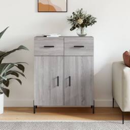 Berkfield Home Sideboard Grey Sonoma 69.5x34x90 cm Engineered Wood - thumbnail 2