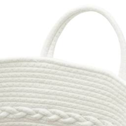 Berkfield Home Storage Basket Grey & White √ò43x38 cm Cotton - Size: 43x38 cm - thumbnail 6