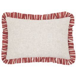 Furn Carmon Stripe Ruffle Cushion in Red - Size: 40 cm x 60 cm - thumbnail 3