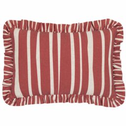 Furn Carmon Stripe Ruffle Cushion in Red - Size: 40 cm x 60 cm - thumbnail 2