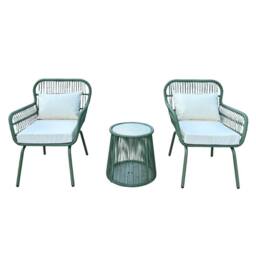 Artemis Home Carbini 3 Piece Garden Patio Bistro Set in Green - thumbnail 4