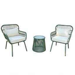 Artemis Home Carbini 3 Piece Garden Patio Bistro Set in Green - thumbnail 3