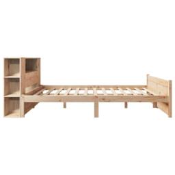 Berkfield Home Bookcase Bed without Mattress 135x190cm Double Solid Wood Pine in Natural - thumbnail 5