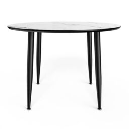 VonHaus Parma Round 4 Seater Dining Table in White - thumbnail 8
