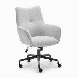 FurnitureboxUK Sabine Grey Fabric Swivel Office Chair - thumbnail 3