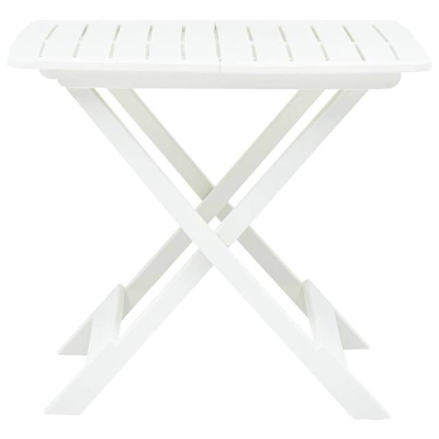 Berkfield Home Durable Folding Garden Table White 79x72x70 cm Plastic - Size: 79 x 72 x 70 cm - image 1
