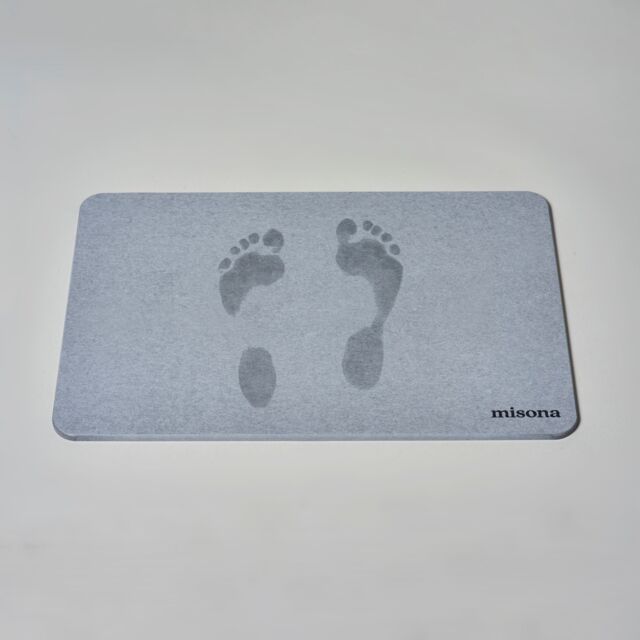 Misona Diatomite Stone Bath Mat 39 x 60cm in Grey - Size: 39 x 60 cm - image 1