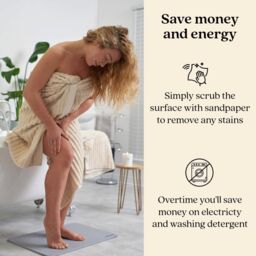 Misona Diatomite Stone Bath Mat 39 x 60cm in Grey - Size: 39 x 60 cm - thumbnail 4