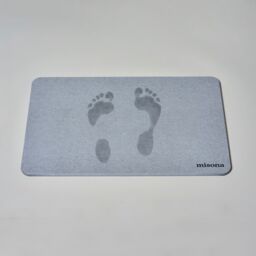 Misona Diatomite Stone Bath Mat 39 x 60cm in Grey - Size: 39 x 60 cm