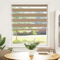 Berkfield Home Zebra Blind Sand Brown 110x150 cm Fabric Width 105.9 cm Polyester - thumbnail 2
