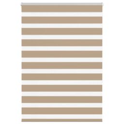 Berkfield Home Zebra Blind Sand Brown 110x150 cm Fabric Width 105.9 cm Polyester - thumbnail 1