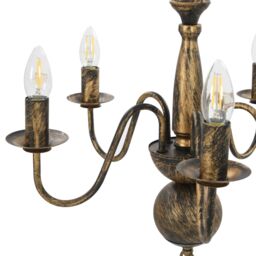 Berkfield Home Chandelier Antique Black 5 x E14 Bulbs - thumbnail 4