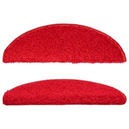 Berkfield Home Carpet Stair Treads 15 pcs Red 56x17x3 cm - Size: Medium - thumbnail 4