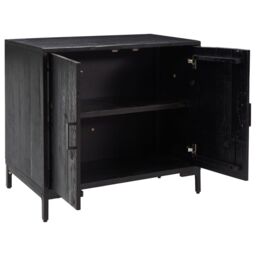 Berkfield Home Sideboard Black 75x35x70 cm Solid Pinewood - Size: 75 x 35 x 70 cm - thumbnail 4