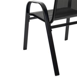 Harbour Housewares Texteline Canvas Garden Chairs Pack of 2 in Black - thumbnail 5