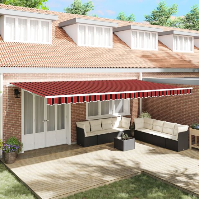 Berkfield Home Manual Retractable Awning Orange & Brown 600x300 cm - image 1