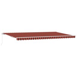 Berkfield Home Manual Retractable Awning Orange & Brown 600x300 cm - thumbnail 2