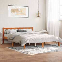 Berkfield Home Bed Frame without Mattress Wax Brown 160x200 cm Solid Wood Pine - thumbnail 1